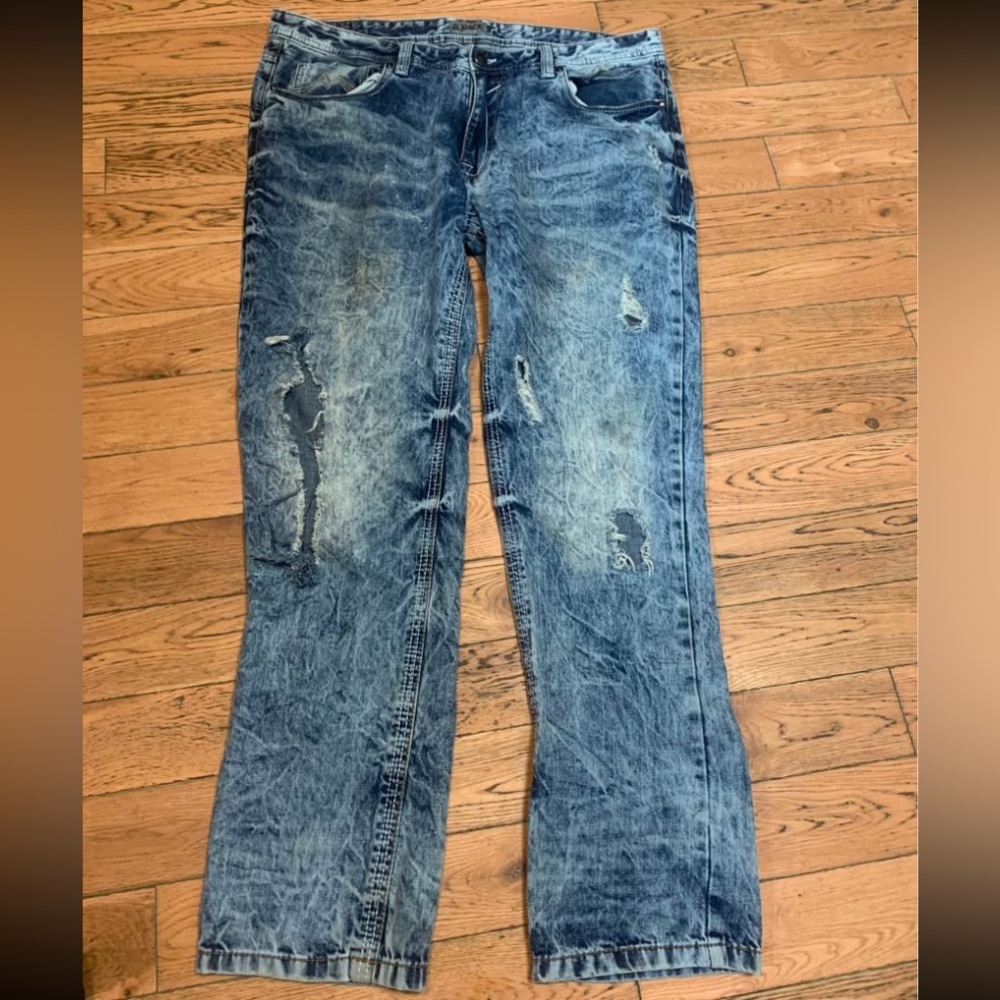 Black Brand Distressed Blue Jeans